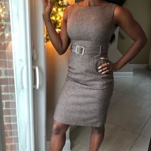Brown tweed Banana Republic sheath dress